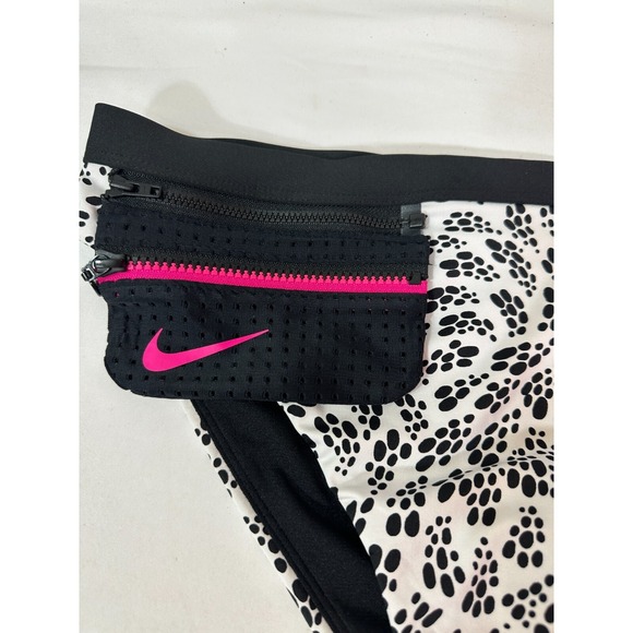 Nike Party Dots High Waist Bikini Bottoms Women's M White/Pink $50 New - Picture 2 of 4